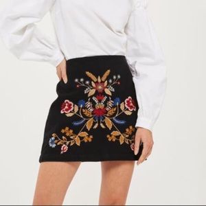 Top Shop Moto Embroidered A-line Skirt 2